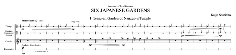 Ses Japanaj Ĝardenoj – la komponaĵo
